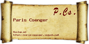 Paris Csenger névjegykártya
